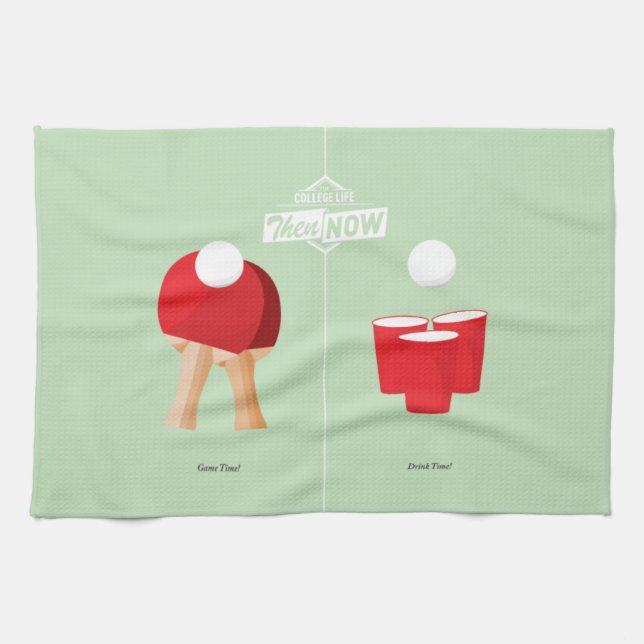 Paño De Cocina Entonces y ahora: Ping-pong (Horizontal)