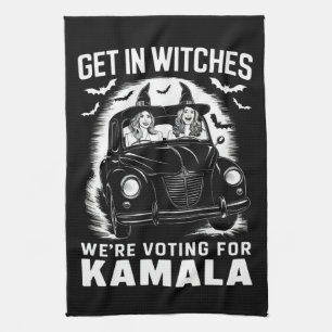 Paño De Cocina Entra Brujas Estamos Votando por Kamala Halloween