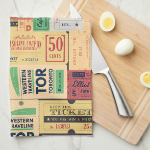 Paño De Cocina Entradas de cenima vintage modernas Clásicas retro