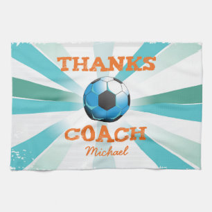 Paño De Cocina Entrenador de fútbol gracias, Naranja en estelares