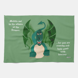 Paño De Cocina Entrométase no - el dragón divertido