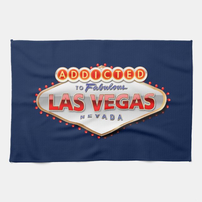 Paño De Cocina Enviciado a Las Vegas, Rótulo divertido de Nevada (Horizontal)
