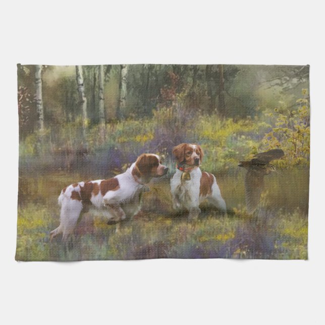 Paño De Cocina Epagneul Breton, Bretaña Spaniel (Horizontal)