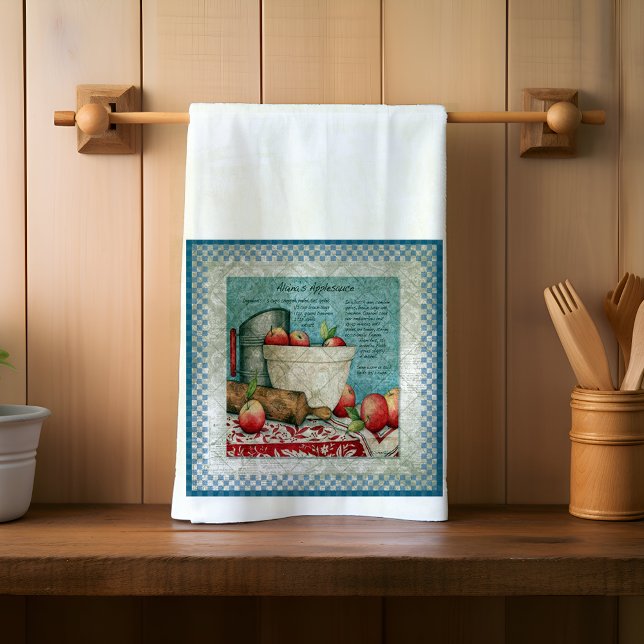 Paño De Cocina Ephemera de la receta de la manzana ventilado (Subido por el creador)