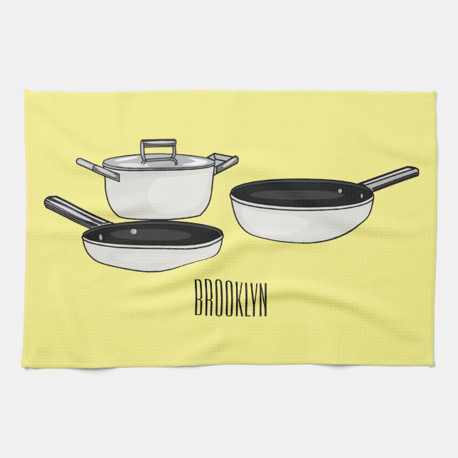 Paño De Cocina Equipo de cocina ilustracion personalizado (Horizontal)