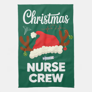 Paño De Cocina Equipo de enfermera de Navidad Gorro de Santa Navi