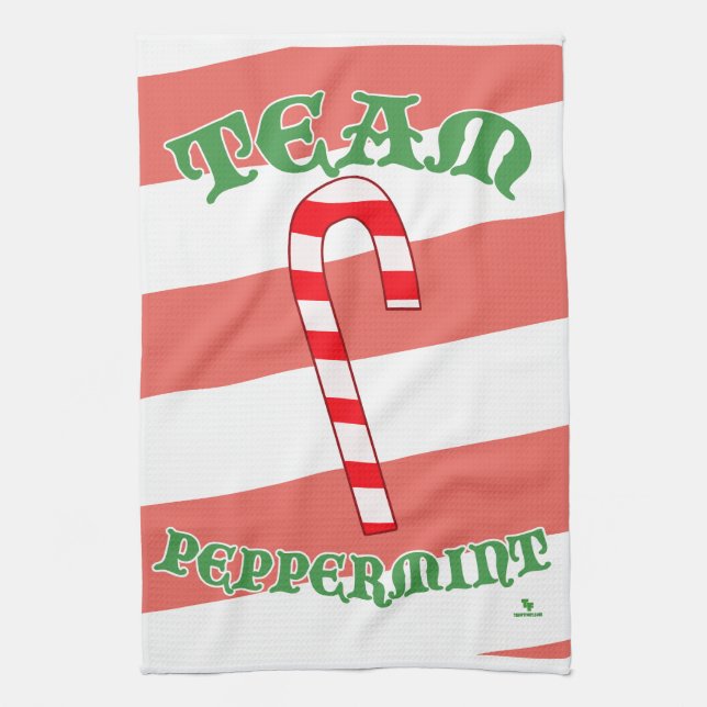 Paño De Cocina Equipo Menta divertida Navidad Menta alegría (Vertical)