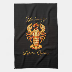 Paño De Cocina Eres Mi Reina Langosta Joyas Diamante Lujo