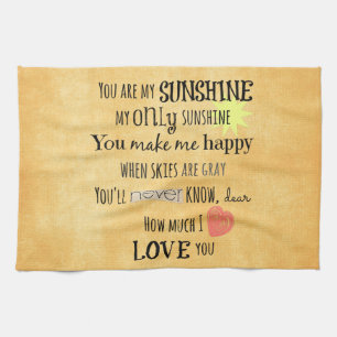 Paño De Cocina Eres mi tipografía de arte de palabra Sunshine