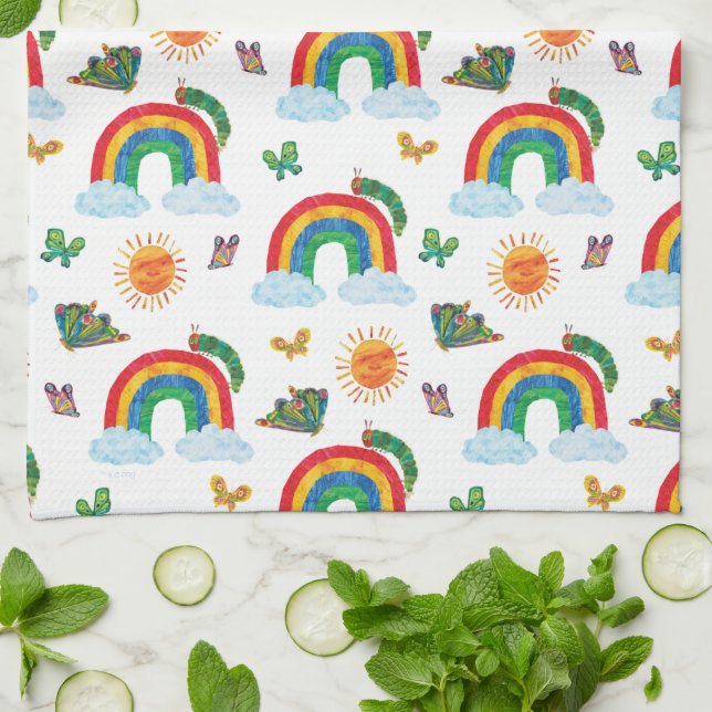 Paño De Cocina Eric Carle | oruga de la mariposa arcoiris (Doblado)