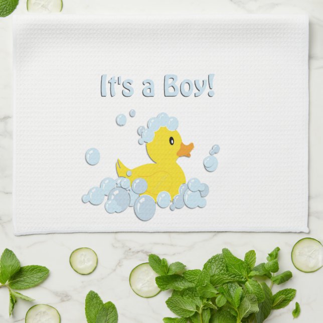 Paño De Cocina Es un Baby Shower de Boy Bubble (Doblado)