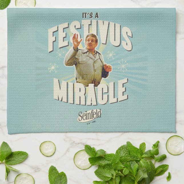 Paño De Cocina Es un Milagro de Festivus (Doblado)