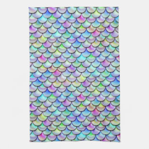Paño De Cocina Escala de sirenas de burbujas arcoiris