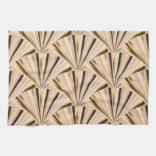 Paño De Cocina Escalas Art Deco: Glamour dorado geométrico