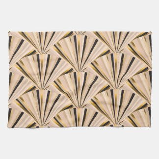 Paño De Cocina Escalas Art Deco: Glamour dorado geométrico