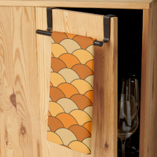 Paño De Cocina Escalas de dragón, abanicos, olas, Seigaiha, naran
