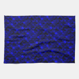 Paño De Cocina Escalas de sirena azul oscuro