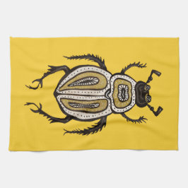 Paño De Cocina Escarabajo amarillo Guay Insectos Entomología Arte
