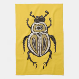 Paño De Cocina Escarabajo amarillo Guay Insectos Entomología Arte