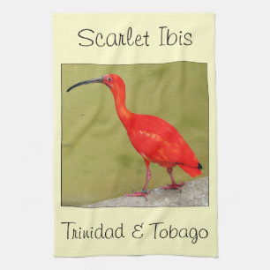 Paño De Cocina Escarlata rojo Ibis de Trinidad and Tobago