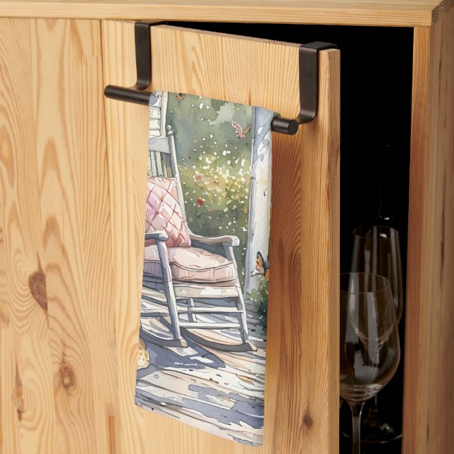 Paño De Cocina Escena de la silla Roca de Puch Wisteria (Pliegue de tercios)