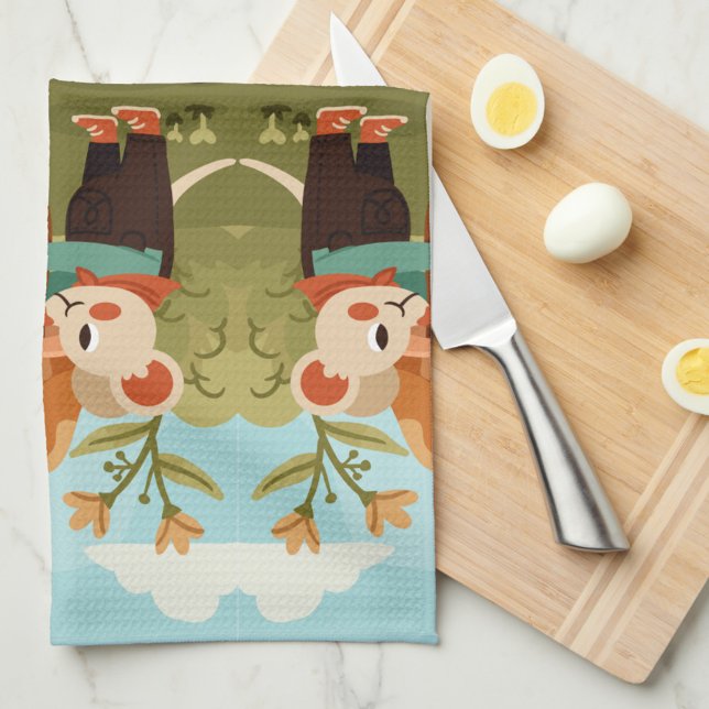 Paño De Cocina Escena de picnic ilustrada con animales (Subido por el creador)
