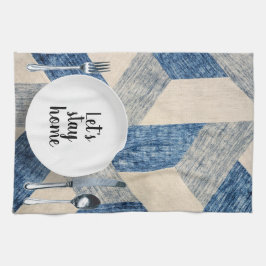 Paño De Cocina Escenario Sobre El Resumen Azul