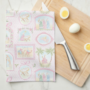 Paño De Cocina Escenas de la Natividad en Pastel Navidad