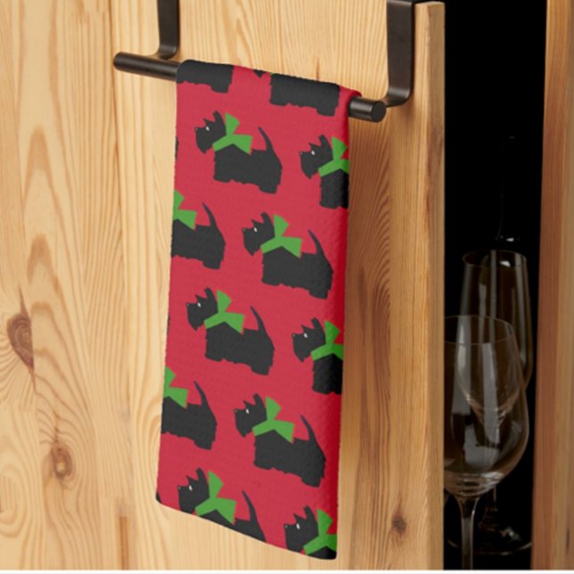Paño De Cocina Escocia Terrier Feliz Navidad (Subido por el creador)