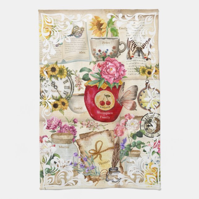 Paño De Cocina Escribir todos los nombres en los ilustraciones an (Vertical)