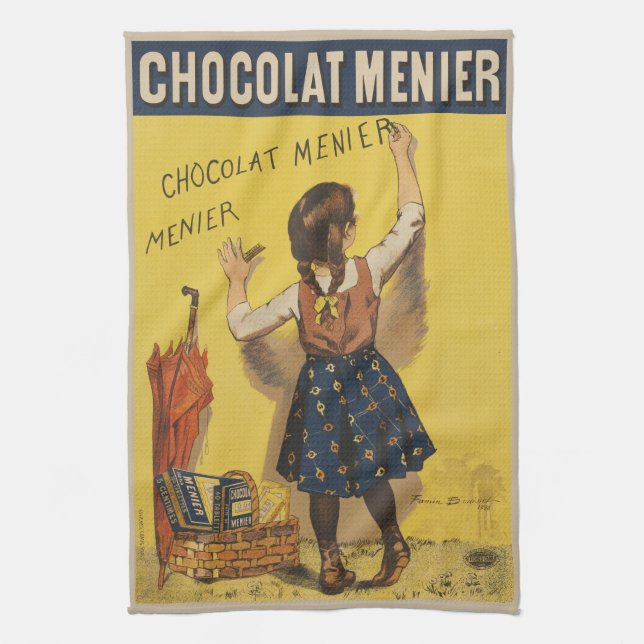 Paño De Cocina Escritura de pared de Chocolat Menier (Vertical)