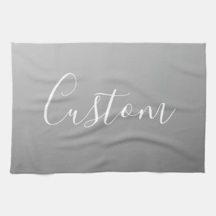 Paño De Cocina Escritura moderna elegante en blanco con gradiente