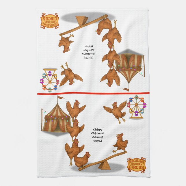Paño De Cocina escuadrón de acrobacias de pollitos alegres (Vertical)