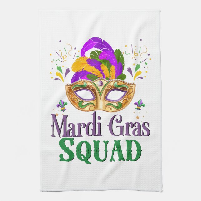 Paño De Cocina Escuadrón de Mardi Gras (Vertical)
