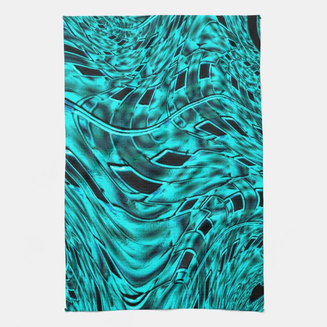 Paño De Cocina Escuadrones crocados reflejados en imágenes cian o (Vertical)