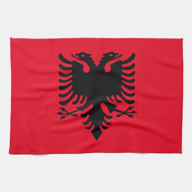 Paño De Cocina Escudo de armas de Albania (Horizontal)