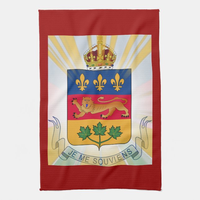 Paño De Cocina Escudo de armas de Quebec (Vertical)