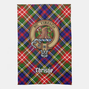Paño De Cocina Escudo de armas del Clan Christie sobre tartán