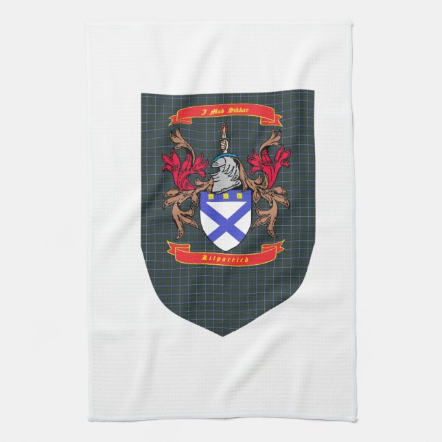 Paño De Cocina Escudo de Kilpatrick en el escudo del tartán de (Vertical)