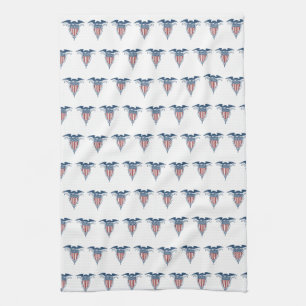 Paño De Cocina Escudo de la cosecha Rojo Azul Blanco Estrellas de