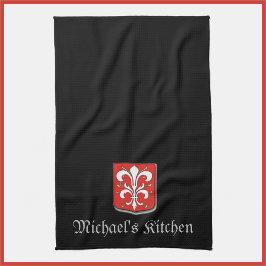 Paño De Cocina Escudo Medieval Black y Red Knight