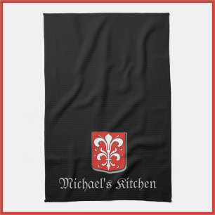 Paño De Cocina Escudo Medieval Black y Red Knight