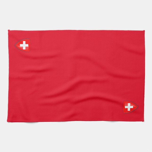 Paño De Cocina Escudo suizo rojo de Suiza (Horizontal)
