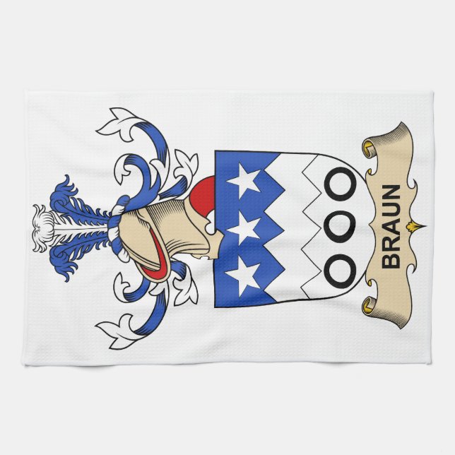 Paño De Cocina Escudos de la familia de Braun (Horizontal)