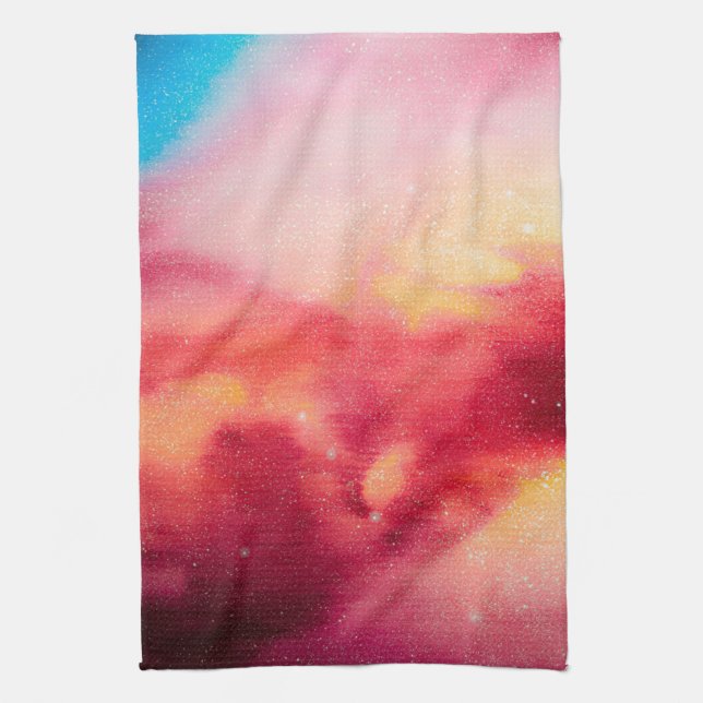 Paño De Cocina Espacio exterior Polvo Estrellas cósmicas plato ro (Vertical)