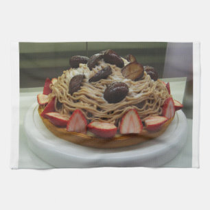 Paño De Cocina Espagueti japonés y pastel de fresa