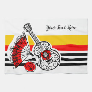 Paño De Cocina Español Souvenirs Classic Stripe Texto horizontal