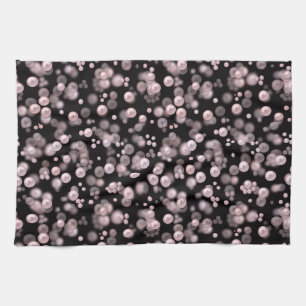 Paño De Cocina Esparcimiento de perlas rosas y blancas en velv ne