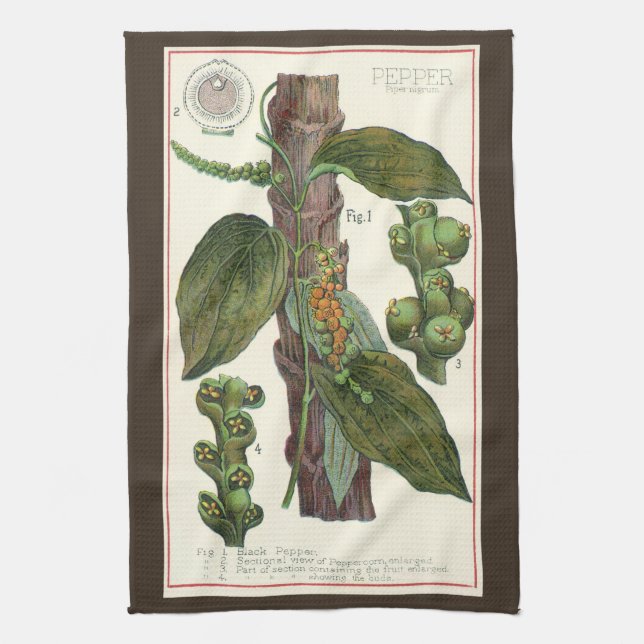 Paño De Cocina Especias de hierbas aromáticas, planta de pimienta (Vertical)