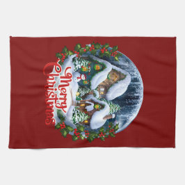 Paño De Cocina Espectacular Globe de nieve de la villa invernal